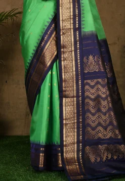 Pure Gadwal Silk Handloom Saree in Green