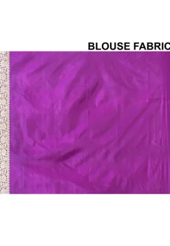 Pure Katan Silk Handloom Saree in Purple
