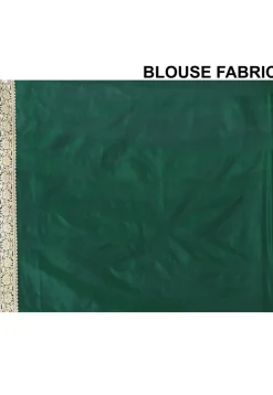 Pure Katan Silk Handloom Saree in Dark Green