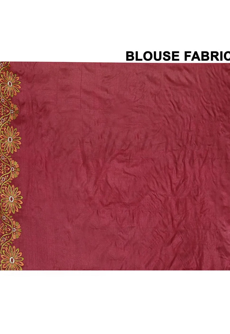 Pure Silk Embroidered Saree in Coral Red