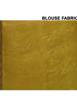 Pure Silk Embroidered Saree in Olive Green