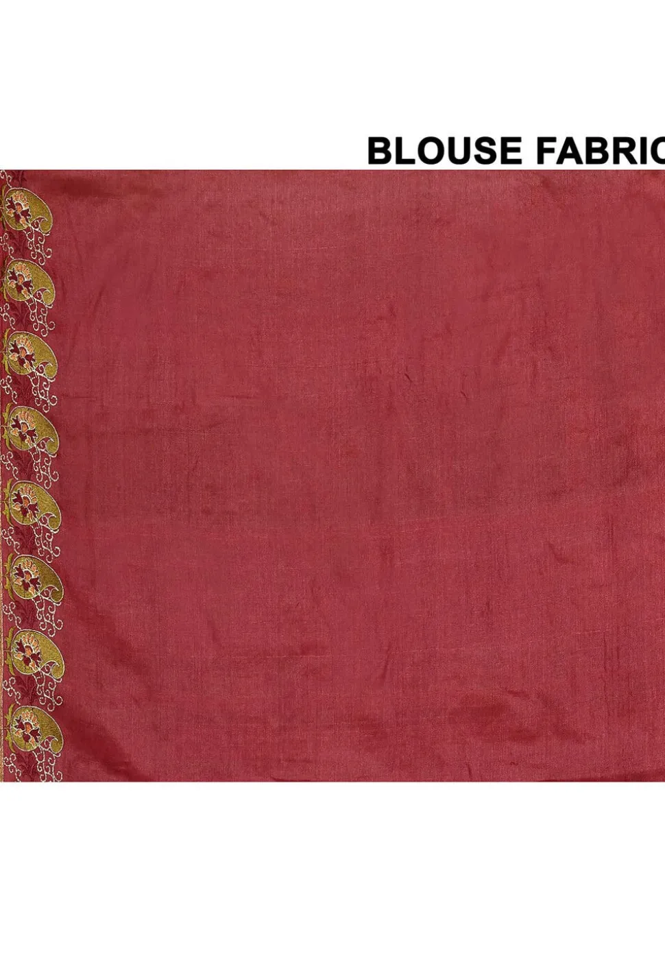 Pure Silk Embroidered Saree in Coral Red