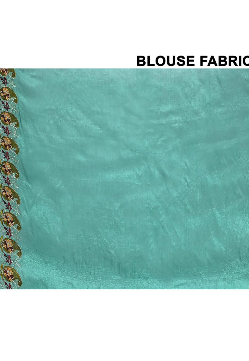 Pure Silk Embroidered Saree in Turquoise
