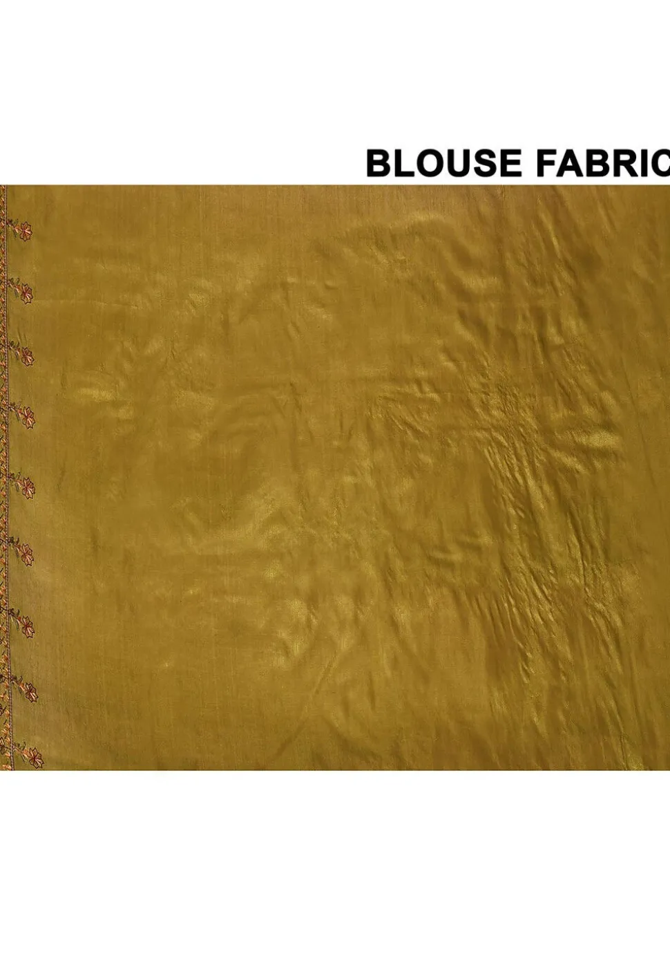 Pure Silk Embroidered Saree in Olive Green