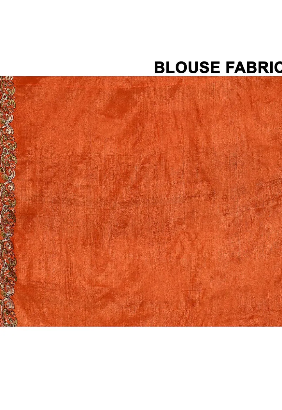 Pure Silk Embroidered Saree in Orange