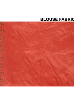 Pure Silk Embroidered Saree in Orange