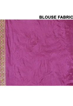 Pure Silk Embroidered Saree in Magenta