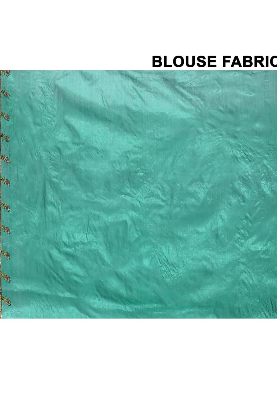 Pure Silk Embroidered Saree in Teal Green