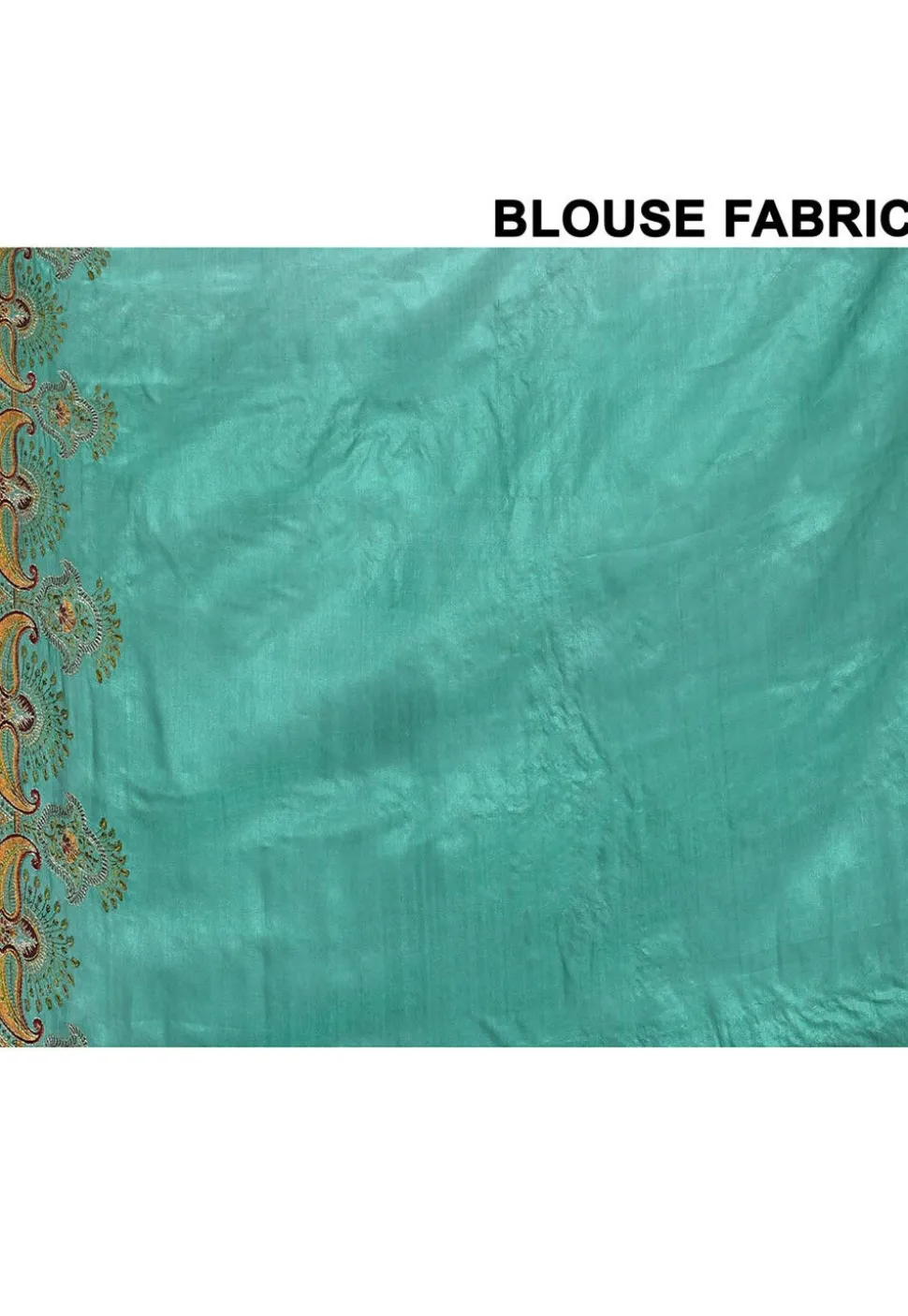 Pure Silk Embroidered Saree in Teal Green