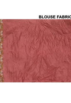 Pure Silk Embroidered Saree in Coral Pink