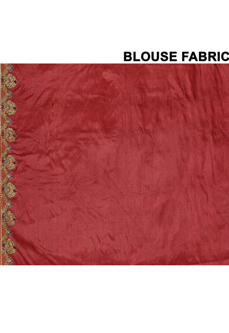 Pure Silk Embroidered Saree in Coral Red