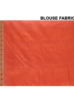 Pure Silk Embroidered Saree in Orange