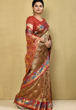 Pure Silk Kanchipuram Saree in Maroon