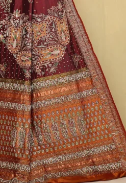 Pure Silk Kanchipuram Saree in Maroon