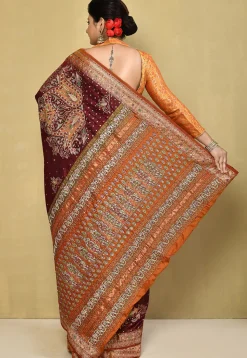 Pure Silk Kanchipuram Saree in Maroon