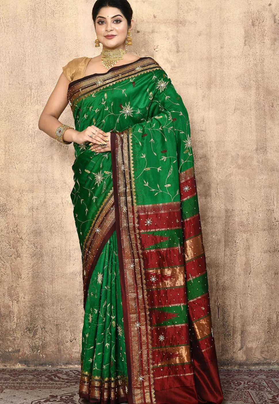 Pure Silk Kanchipuram Saree in Green