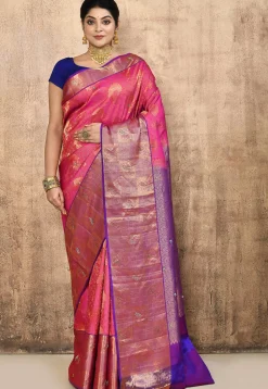 Pure Silk Kanchipuram Saree in Fuchsia