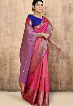 Pure Silk Kanchipuram Saree in Fuchsia