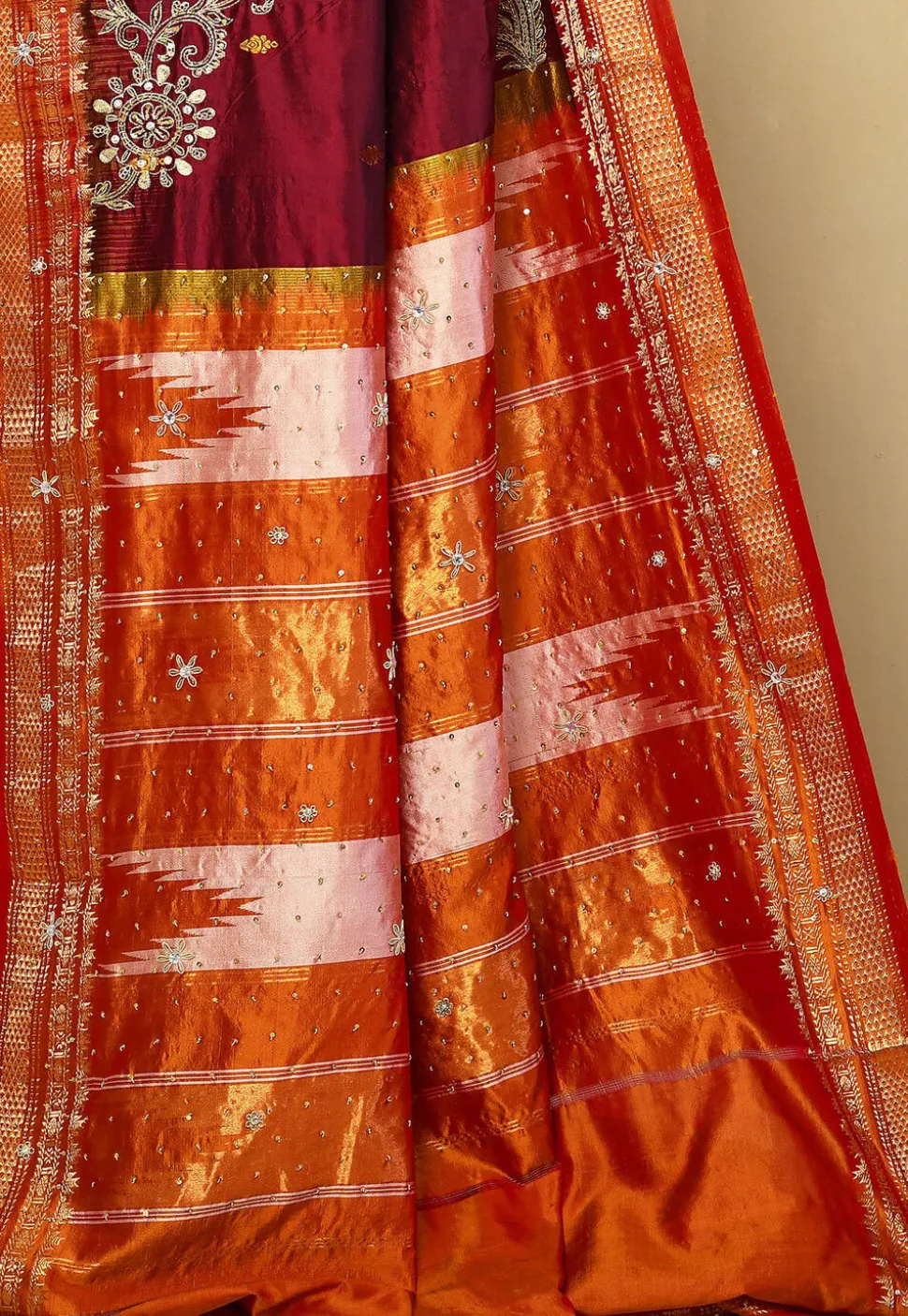 Pure Silk Kanchipuram Saree in Maroon