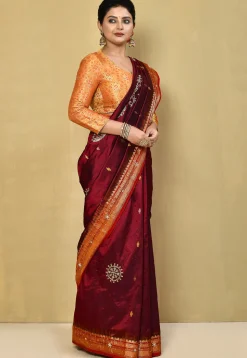 Pure Silk Kanchipuram Saree in Maroon