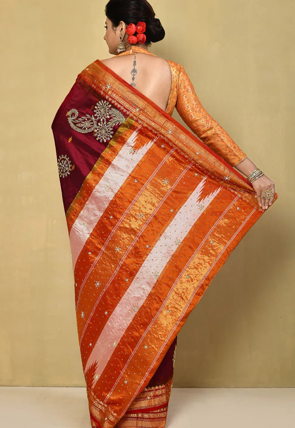 Pure Silk Kanchipuram Saree in Maroon
