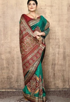 Pure Silk Kanchipuram Saree in Teal Green