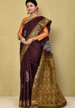 Pure Silk Kanchipuram Saree in Wine