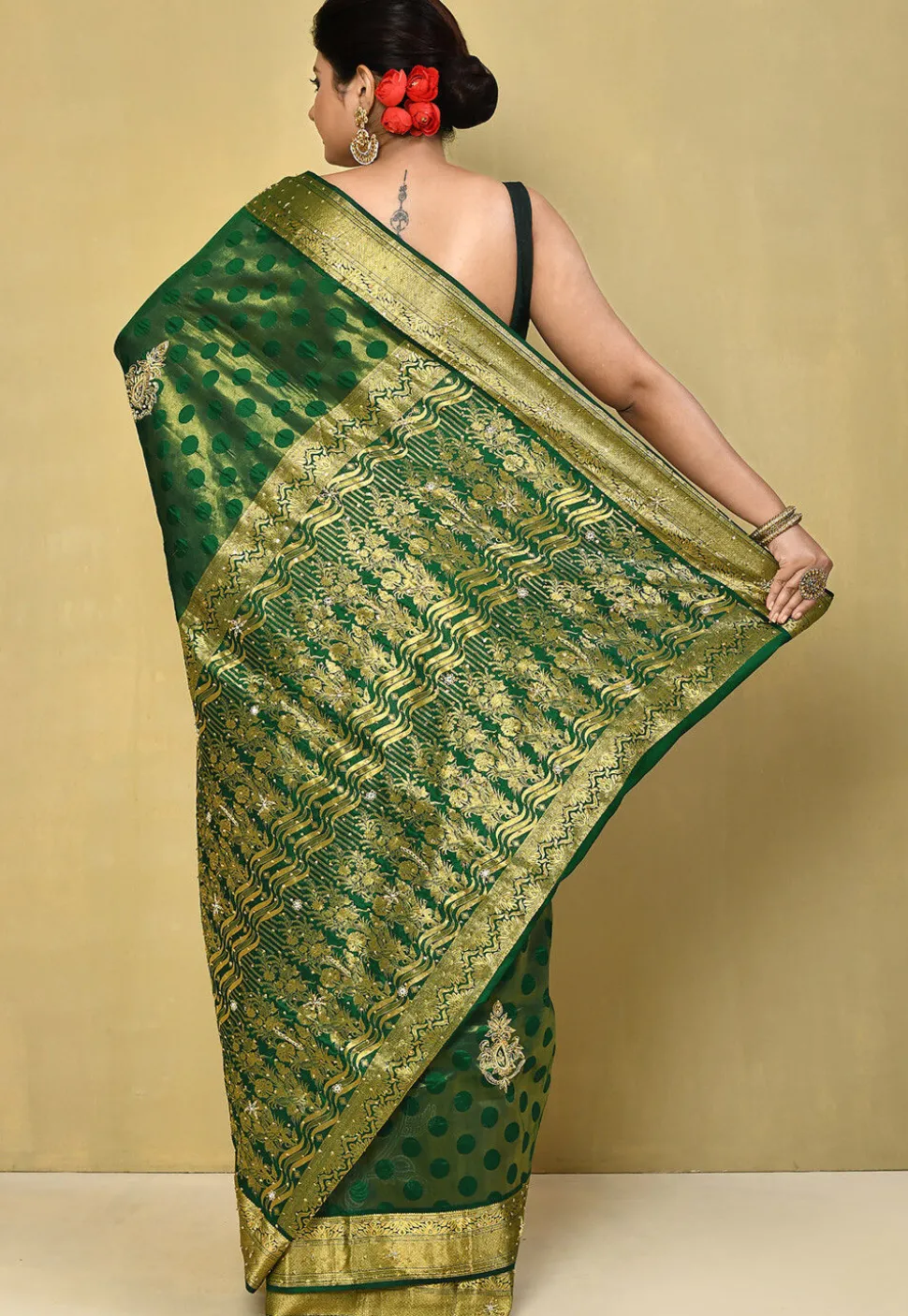 Pure Silk Kanchipuram Saree in Green