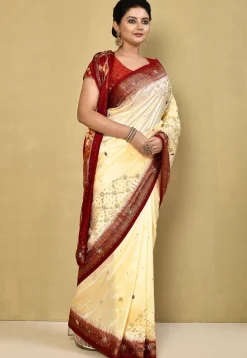 Pure Silk Kanchipuram Saree in Cream