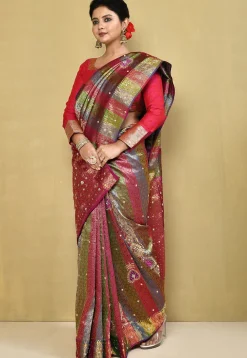 Pure Silk Kanchipuram Saree in Multicolor