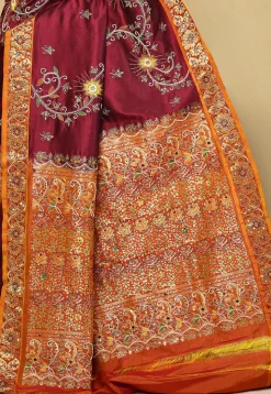 Pure Silk Kanchipuram Saree in Maroon