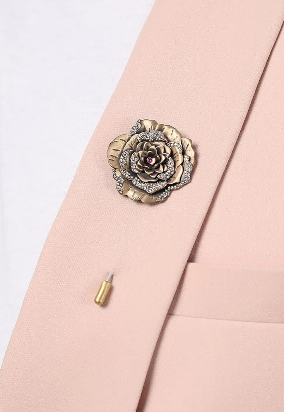 Regal Rose Metallic Lapel Pin