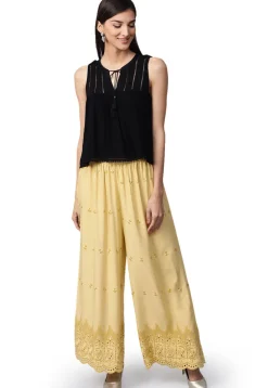 Schiffley Rayon Palazzo in Beige