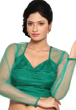 Shantoon and Net Blouse in Green