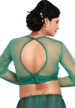 Shantoon and Net Blouse in Green