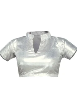 Shimmer Art Silk Blouse in silver