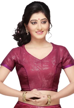 Shimmer Cotton Blouse in Pink
