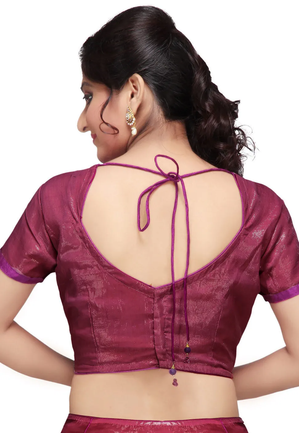 Shimmer Cotton Blouse in Pink