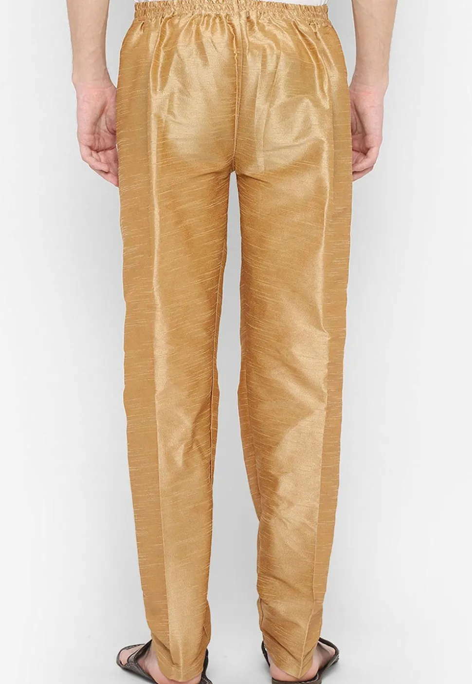 Solid Color Art Dupion Silk Pant in Beige