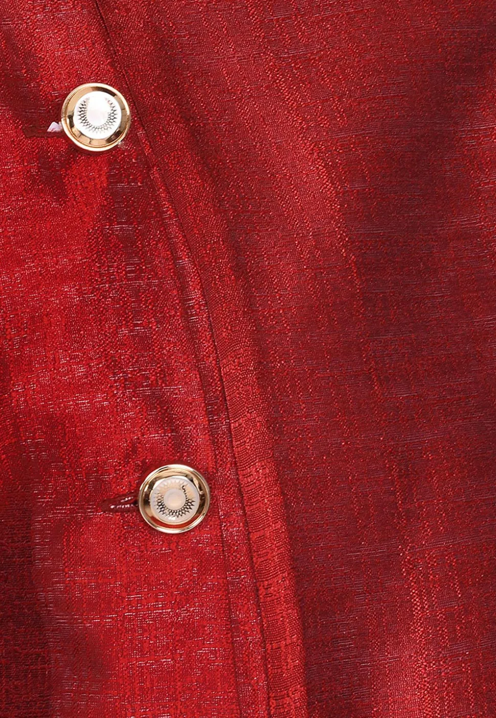 Solid Color Art Silk Asymmetric Kurta Set in Red
