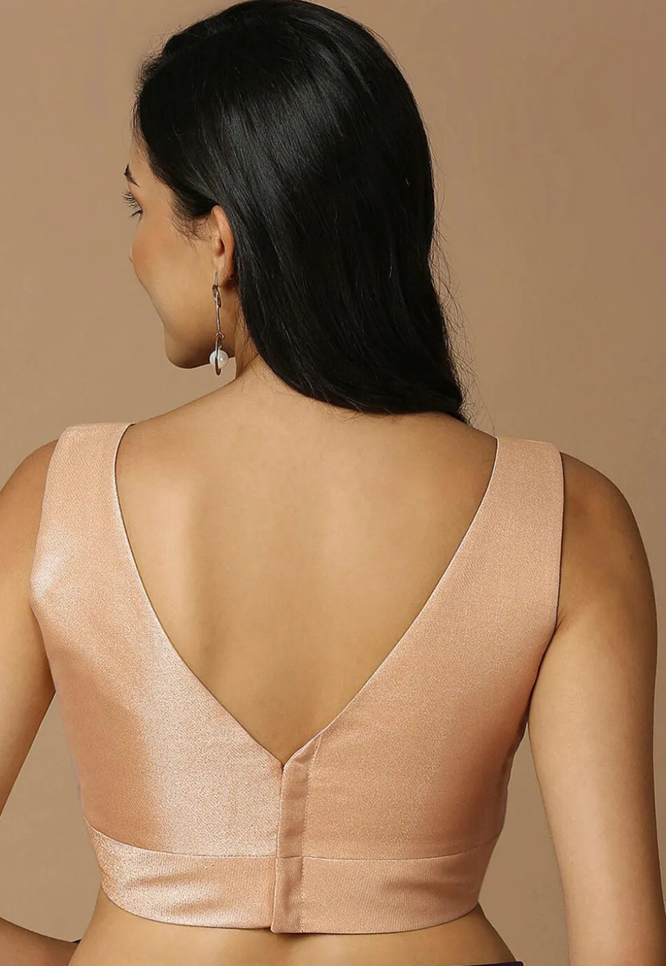 Solid Color Art Silk Blouse in Rose Gold