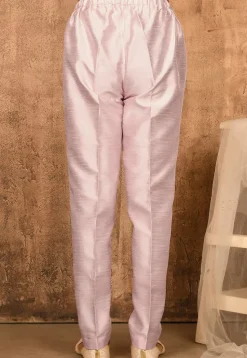 Solid Color Art Silk Pajama in Pink