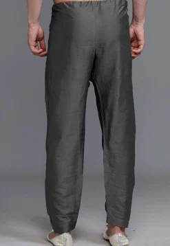 Solid Color Art Silk Pajama in Grey