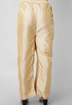 Solid Color Art Silk Palazzo in Beige