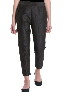 Solid Color Art Silk Pant in Black