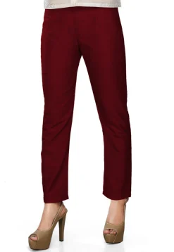 Solid Color Art Silk Pant in Wine