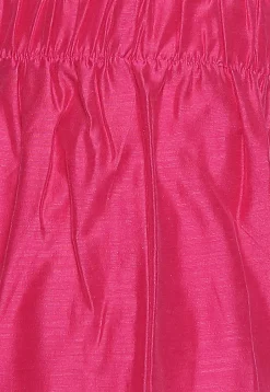 Solid Color Art Silk Pant in Fuchsia
