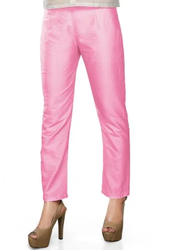 Solid Color Art Silk Pant in Pink
