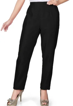 Solid Color Art Silk Pant in Black