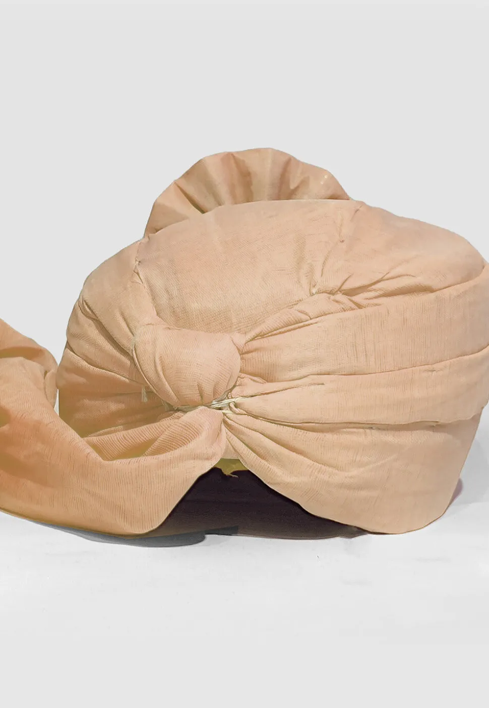 Solid Color Chanderi Cotton Turban in Beige